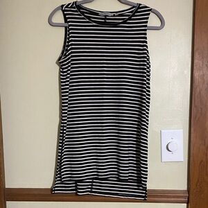 Athleta Black and White Striped Mini Dress